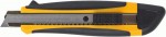 Нож универсальный 18мм, мет. направл. пластиковый корпус с резиновыми вставками BM.4616 BM.4616