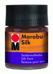 Фарба для розпису шовку на водній основі (акриловий батік) 'Marabu' коричнева темна, 50мл 178005045
