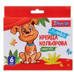 Мел цветной 1Вересня 6 шт., JUMBO 'ZOO LAND', 400440 400440