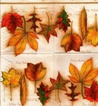 Салфетка для декупажа 'Осенние листья', 33х33см, 3-х слойные 