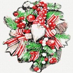 Набор акриловой живописи по номерам 'Рождественский венок', 30х30см, KHO5071 KHO5071