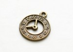Подвеска металлическая Часы со стрелками маленький, античное золото, 18 * 21мм SCB25011544