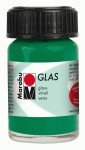 Краска витражная на водной основе, глянцевая 'Marabu' Glas, 068, зеленая темная, 15мл 068