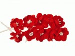 Квіти вишні з шовковичного паперу, червоні, d25мм, 10шт. SCB300213 SCB300213
