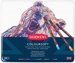 Набір кольорових олівців Coloursoft, 24шт., мет. коробка, Derwent 701027