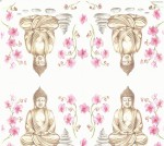 Серветка для декупажу 'Індійська статуя та орхідеї',  33*33 см, 3-х шарові