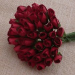 Бутоны розы бумажные, RED MULBERRY PAPER ROSEBUDS 4мм. 10 штук. SAA-282-4