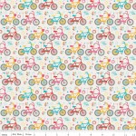 Ткань Riley Blake 'Girl Crazy' Велосипеды на кремовом фоне 50*55 см. C3822-cream