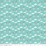 Тканина Riley Blake 'Fancy Free' Велосипеди на бірюзовому тлі 50*55 см. c4061-teal-15818