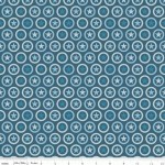 Ткань Riley Blake 'Lucky Star' Звездочки в кружках на синем фоне 50*55 см. C4831-NAVY