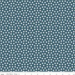 Ткань Riley Blake 'Lucky Star' Белые маленькие звездочки на синем фоне 50*55 см. C4833-NAVY