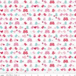 Фланель Riley Blake 'Lovey Dovey' Закохані пташки на білому тлі  100*110 см. F3653-WHITE