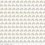 Тканина Riley Blake 'Oh Boy' Сірі слоники на білому тлі  50*55 см. C3301-GRAY