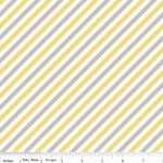 Тканина Riley Blake 'Oh Boy' Сірі та жовті полоски на білому тлі  50*55 см. C3304-YELLOW