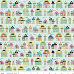 Тканина Riley Blake 'Snapshots'  Будиночки на блакитному тлі  100*110 см. C4072-BLUE