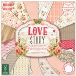 Набір паперу для скрапбукінгу Love Story, 20x20см, 48арк., First Edition