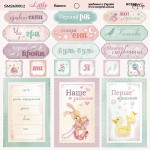 Двусторонняя бумага для скрапбукинга 20*20см 'Надписи на украинском' (Little Bunny) 190 г/м SM2400012