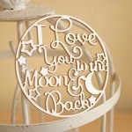 Чипборд 'I love you to the moon and back' в колі 65х65мм Hі-249 Hi-249