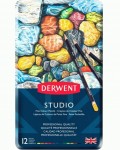 Набор цветных карандашей Studio 12 шт. металлическая коробка, Derwent 32196