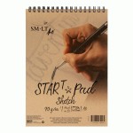 Альбом для ескізів на спіралі STAR T А5, 90г/м2, 20л, SMILTAINIS 5ES-20TS