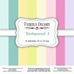 Набір двостороннього фонового паперу для скрапбукінгу 15*15 см 'Background 2', 200г/м2, 8 арк. FDSP-03002