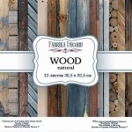 Набор двусторонней фонового бумаги для скрапбукинга 30 * 30см 'Wood natural ', 175г / м2, 12 л FDSP-04007