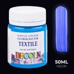 Краска акриловая для ткани DECOLA Fluorescent, Голубая, 50мл