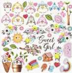 Лист з картинками для вирізання. Набір 'My tiny sparrow girl' FDSP-02047