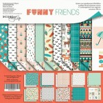 Набір двостороннього паперу для скрапбукінгу 30*30см 'Funny Friends' 10 аркушів, 190г/м2 SM4800011