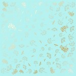 Лист одностороннього паперу з фольгуванням 'Golden Dill Turquoise', 30*30см, 200г/м2, 07-013 07-013