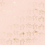 Письмо одностороннего бумаги с фольгированием 'Golden Flamingo Peach', 30 * 30см, 200г / м2, 12-009 12-009