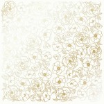 Лист одностороннього паперу з фольгуванням 'Golden Pion White', 30*30см, 200г/м2, 04-001 04-001