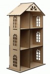Кукольный домик трехэтажный, МДФ 70х41х20см, Rosa Talent