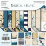 Набір двостороннього паперу для скрапбукінгу 30*30см 'Nautical Graphic' 10 аркушів SM5700011