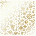 Лист односторонней бумаги с фольгированием 'Golden Snowflakes White', 30 * 30см, 200г / м2 FDFMP-15-001