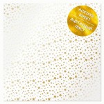 Лист одностороннього паперу з фольгуванням 'Golden stars White', 30*30см, 200г/м2, 16-001 FDFMA-1-025
