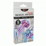 Набор маркеров 'SANTI sketch', двусторонних 'Seascape', 6 шт., 390567 390567