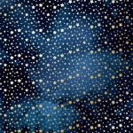 Лист одностороннього паперу з фольгуванням 'Golden stars Night garden', 30*30см, 200г/м2,09-011 09-011