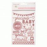 Наклейки об’ємні Baby Girl Puffy Project Life, American Crafts, 380515 380515