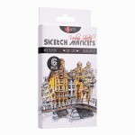 Набор маркеров 'SANTI sketch', двусторонних 'Urban sketch', 6 шт., 390548 390548