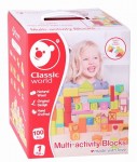 Игрушка деревянная 'Захватывающие строительные кубики', Multi-activity Blocks, 3556, CLASSIC WORLD 3556