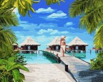 Набір акриловий живопис за номерами 'Відпочинок на Мальдівах' 40*50см, KHO4764 KHO4764