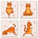 Набор акриловой живописи по номерам полиптих 'Yoga cat' 4шт. 18*18см, KNP010 KNP010