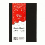 Блокнот для ескізів Sketchbook А5, чорна обкладинка, 100г/м2, 96арк., ROSA Studio 