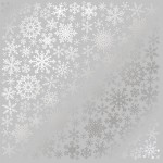 Лист одностороннього паперу з фольгуванням 'Silver Snowflakes Gray', 30*30см, 200г/м2, FDFMP-15-007 FDFMP-15-007