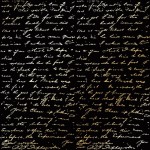 Лист односторонней бумаги с фольгированием 'Golden Text Black', 30*30см, 200г/м2, FDFMP-23-011 FDFMP-23-011