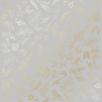 Лист односторонней бумаги с фольгированием 'Golden Branches Gray', 30*30см, 200г/м2, FDFMP-22-009 FDFMP-22-009