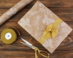 Бумага для упаковки подарков Крафт-Новогодние веточки белые 70см, 1м., 255-2675 255-2675