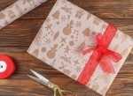 Бумага для упаковки подарков Крафт-Новогодний на белом фоне 70см, 1м., 255-2637 255-2637
