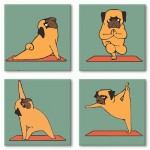 Набір акриловий живопис за номерами 'поліптих'-Yoga-dog 4шт. 18*18см, KNP012 KNP012